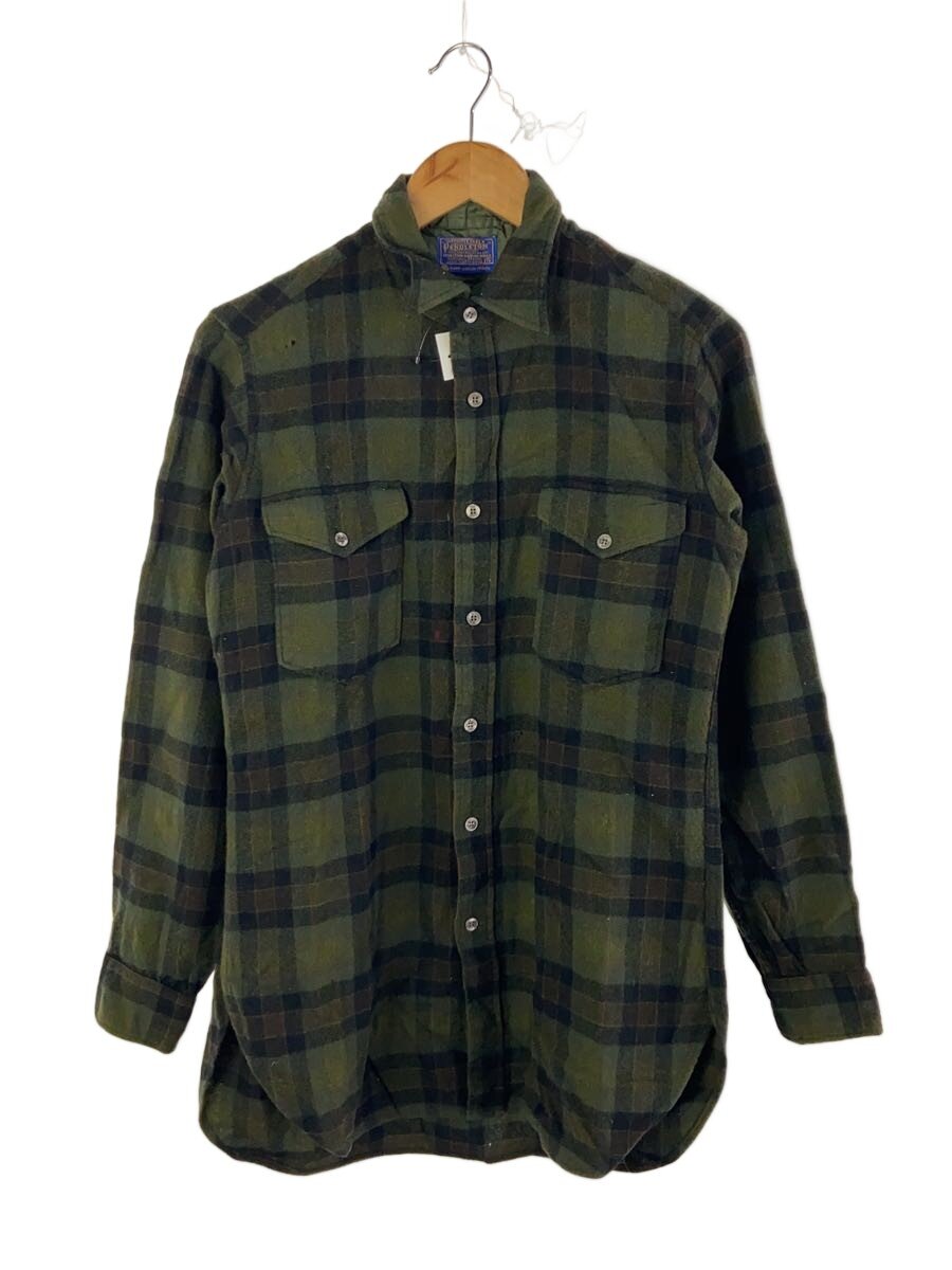【中古】PENDLETON◆長袖プルオーバー/16/羊毛/KHK/読み合わせる【メンズウェア】