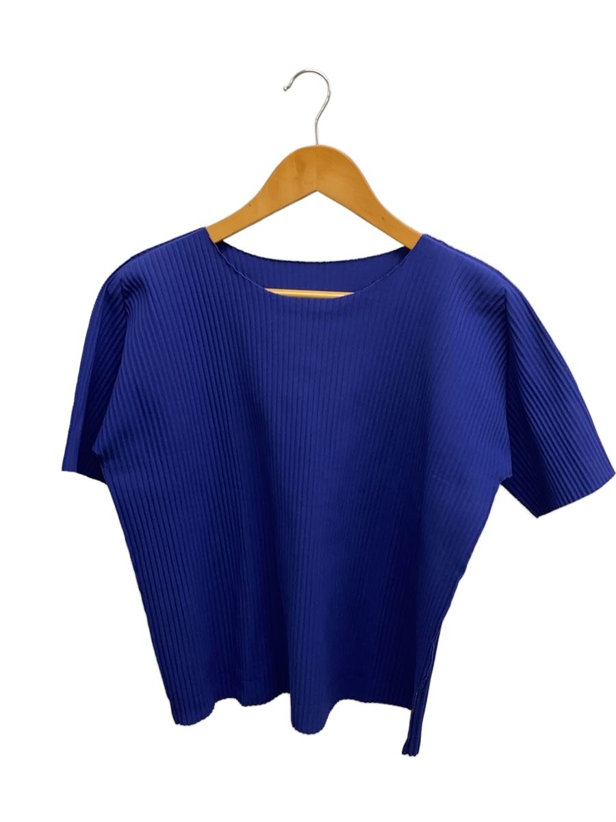 【中古】me ISSEY MIYAKE◆半袖カットソー/--/ポリエステル/BLU/無地/M182KK666【レディース御召しもの】