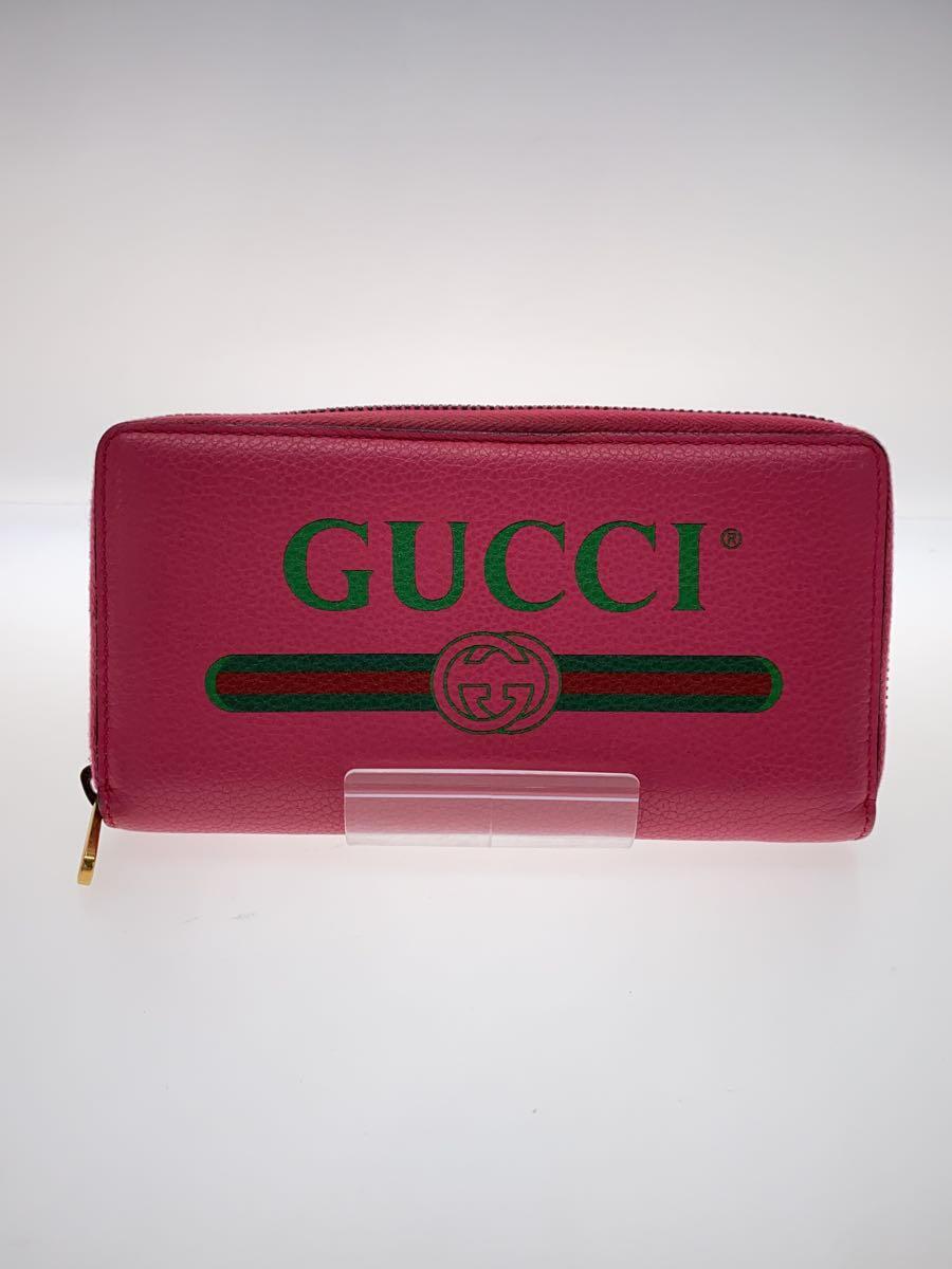 【中古】GUCCI◆長紙入れ/--/PNK/レディース/496317-1147【服飾雑貨他】