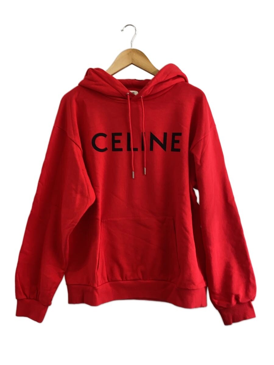 【中古】CELINE◆21SS/クラシックロゴ/ルーズフーディ/パーカー/L/コットン/RED/2Y321670Q【メンズウェア】|2nd STREET 店