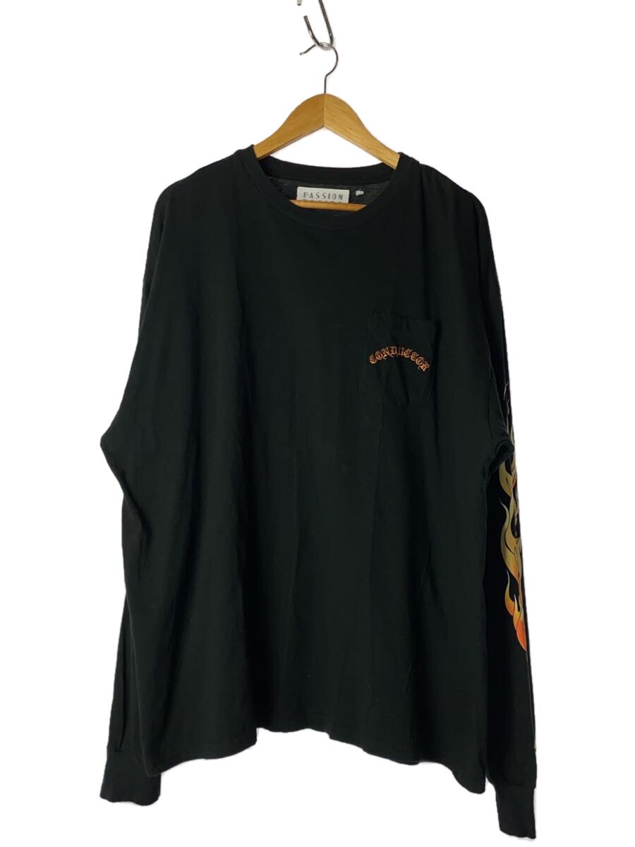 【中古】PASSION DESIRE/長袖プルオーバー/4/綿織物/BLK/刷り上げる/PD23AE07【メンズウェア】