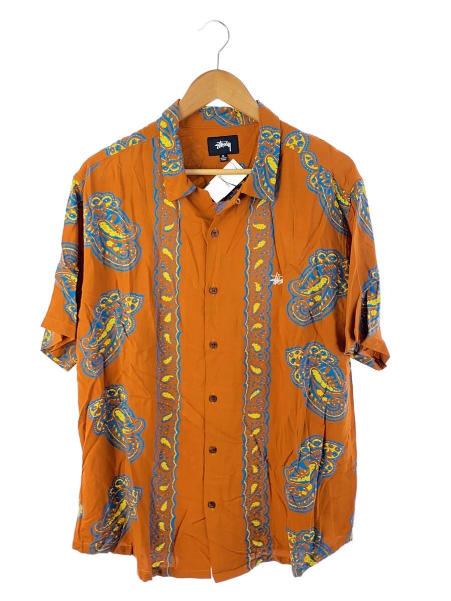 【中古】STUSSY◆Big Paisley S/S Shirt/アロハシャツ/M/人絹/ORN/花柄【メンズウェア】