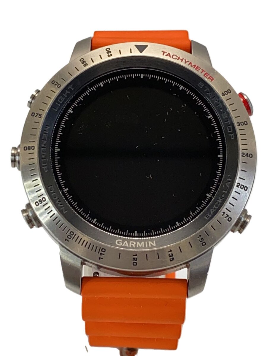 【中古】GARMIN◆スマートウォッチ/デジタル/天然ゴム/BLK/ORN/Fenix J CHRONOS【服飾雑貨他】