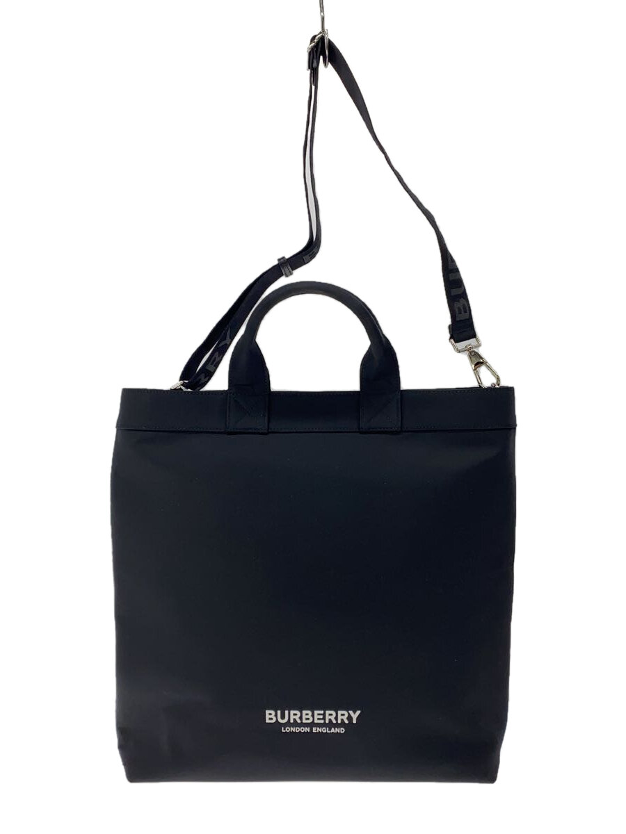 【中古】BURBERRY◆トートバッグ/ナイロン/BLK/無地/8063497【御徒面子】