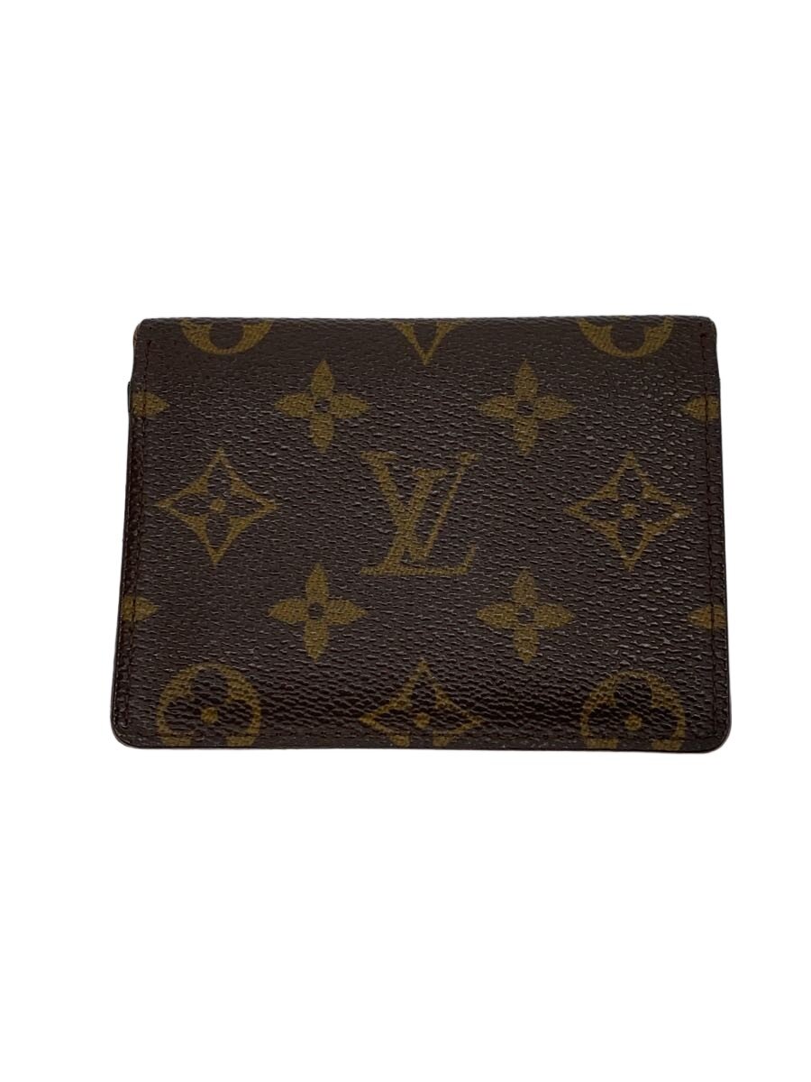 【中古】LOUIS VUITTON◆ポルト・2カルト・ヴェルティカル_モノグラム・帆布/--/BRW/レディース【服飾雑貨他】