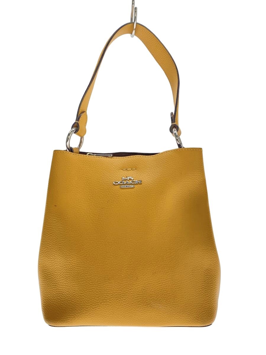 【中古】COACH◆スモール・町・井戸釣瓶御徒面子_黄色/--/CML/無地【御徒面子】