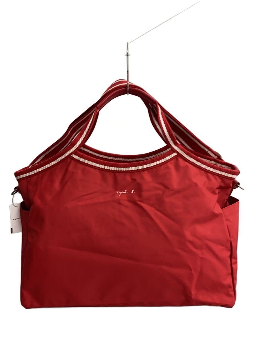【中古】agnes b.◆トートバッグ/--/RED/無地【御徒面子】