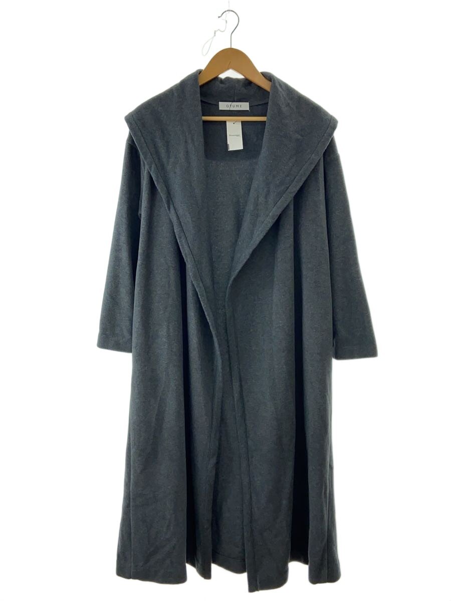 【中古】QTUME◆厚地の外套/38/ポリエステル/薄墨色/無地/950-24563【レディース御召しもの】
