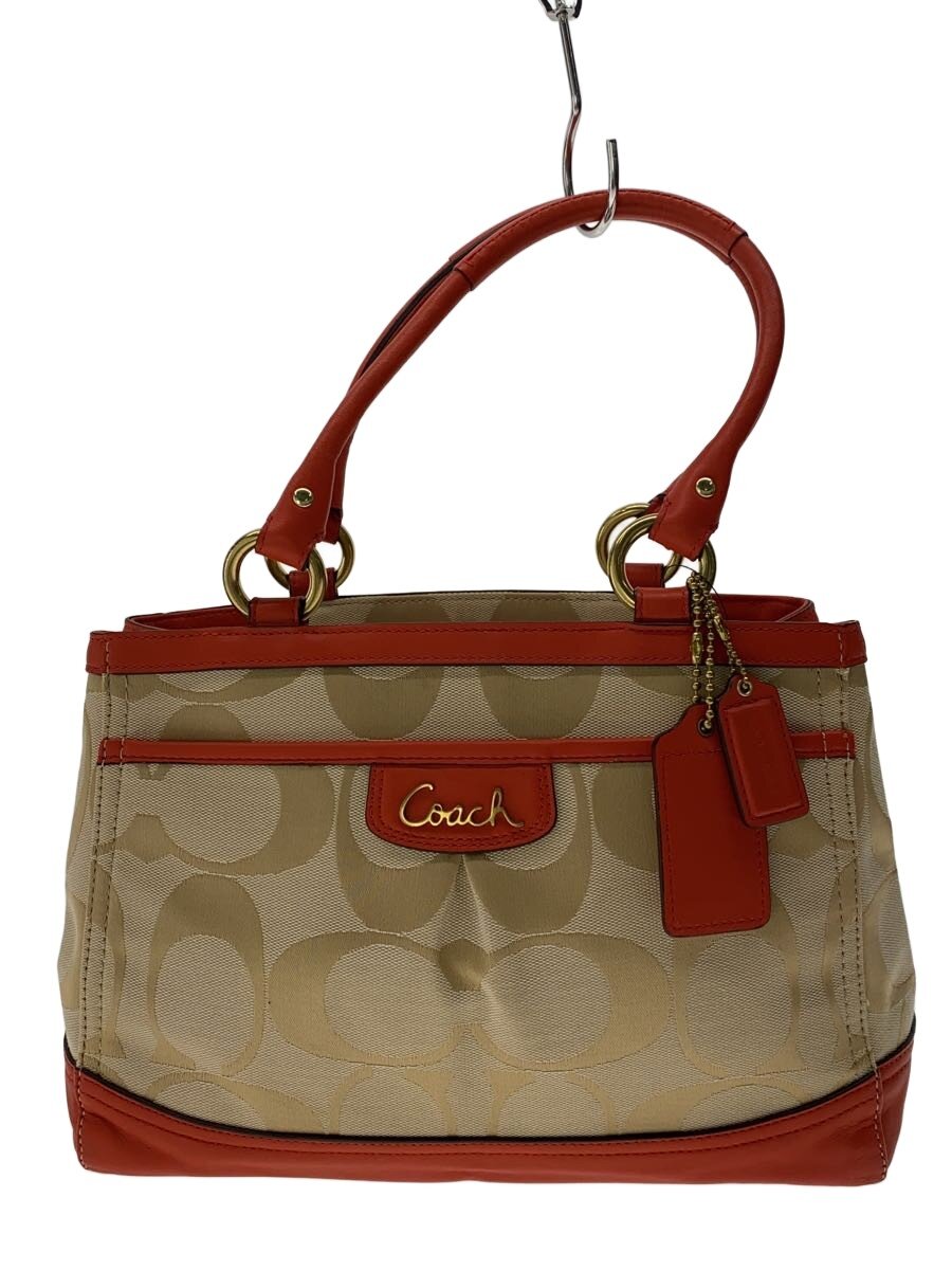 【中古】COACH◆ハンドバッグ_シグネーチャー/キャンバス/BEG/総柄【バッグ】|2nd STREET 店