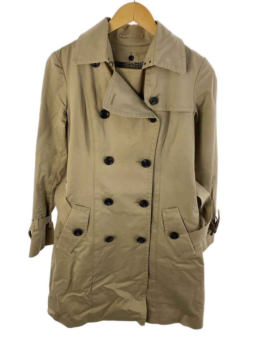 【中古】BURBERRY BLUE LABEL◆厚地の外套/40/綿織物/BEG/E1A17-130-42【レディースお召しもの】