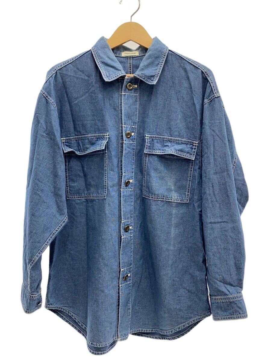 【中古】Plantation◆長袖プルオーバー/--/綿織物/BLU【メンズウェア】
