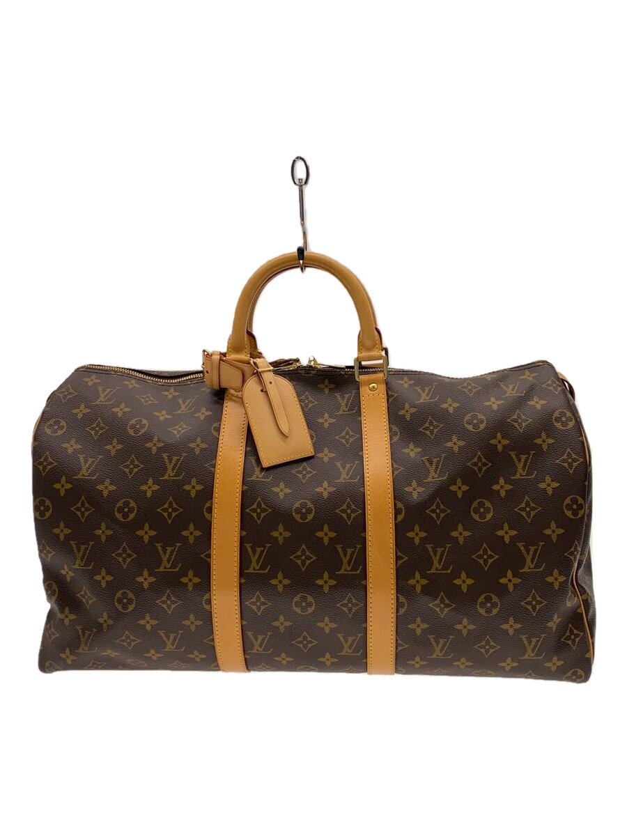 【中古】LOUIS VUITTON◆キーポル55_モノグラム・帆布_BRW/PVC/BRW【御徒面子】