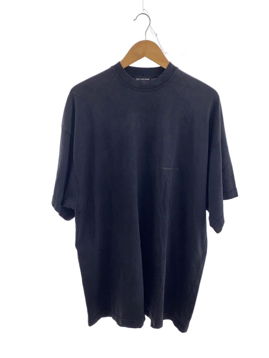 【中古】BALENCIAGA◆うしろ側ロゴタイプ/大層らしい大いさティーシャツ/2/綿織物/BLK//【メンズウェア】