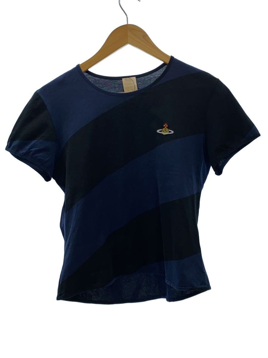 【中古】Vivienne Westwood◆ゴールド下げ札/オーブ刺しゅう/ティーシャツ/14/綿織物/NVY/間借り人/356-34502【レディース御召しもの】