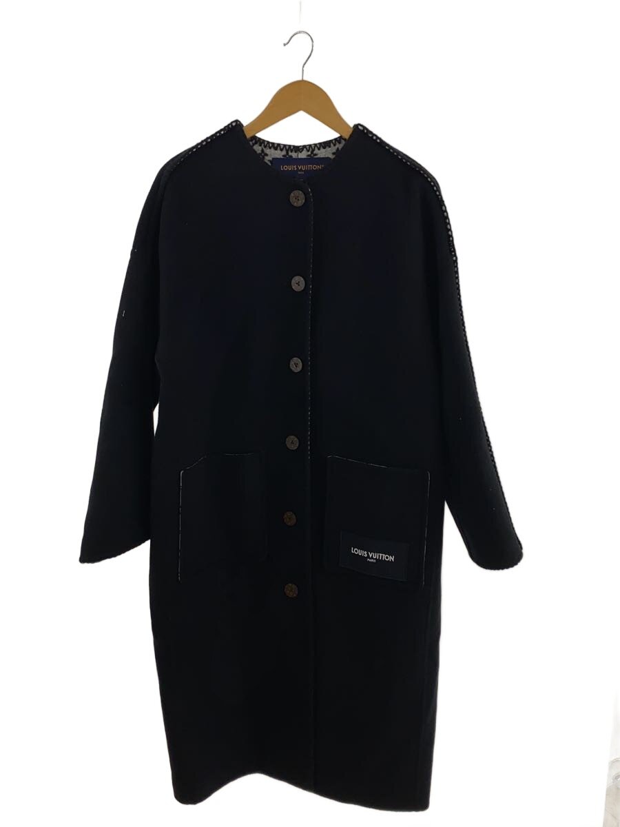 【中古】LOUIS VUITTON◆24AW/ダブル人間の顔 否色合い厚地の外套/38/羊毛/黒いこと/RW251WW QWE FSCO13【レディースお召しもの】
