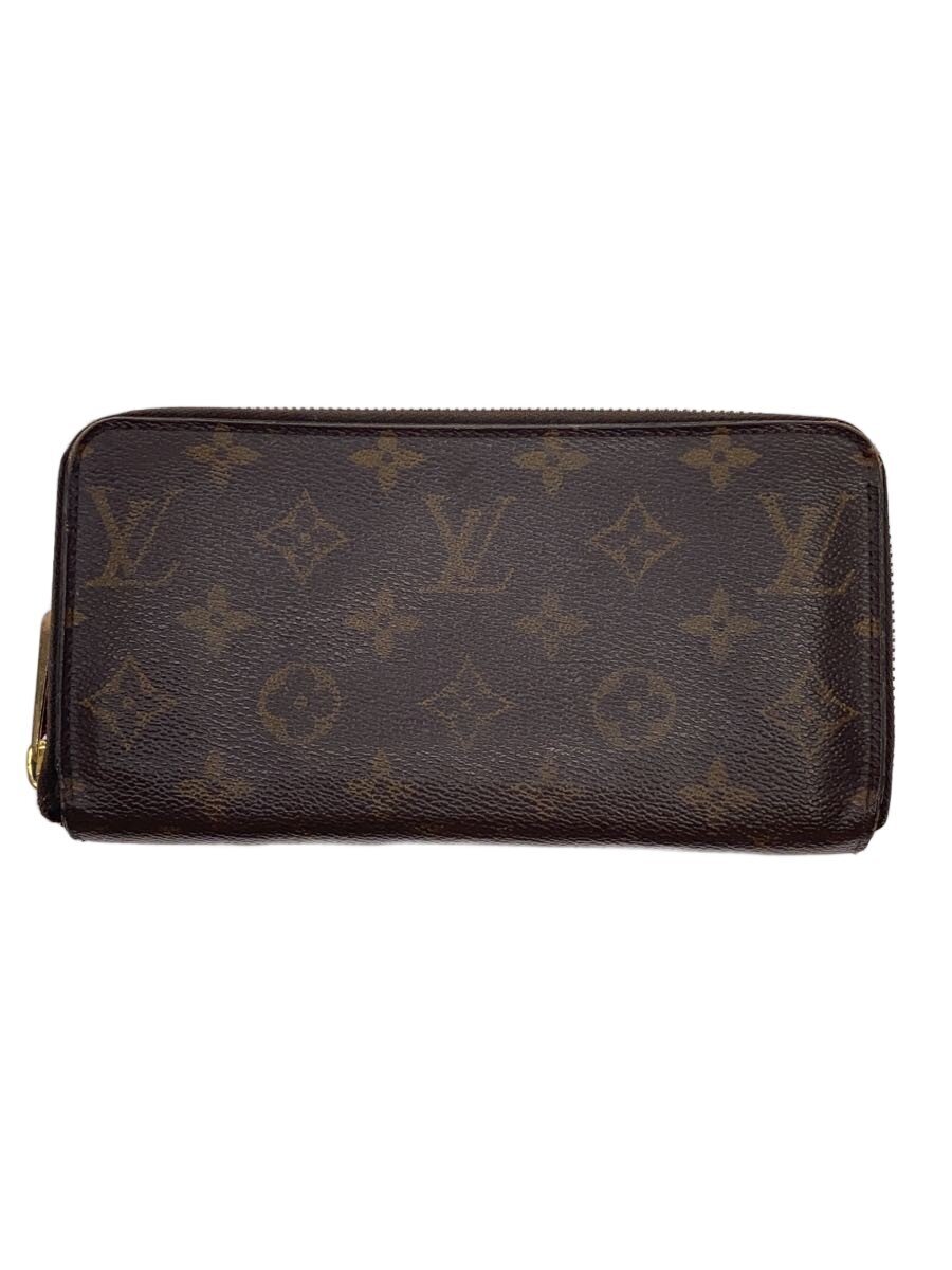 【中古】LOUIS VUITTON◆1)ジッピー・ウォレット_モノグラム・帆布/PVC/BRW/モノグラム/メンズ【服飾雑貨他】