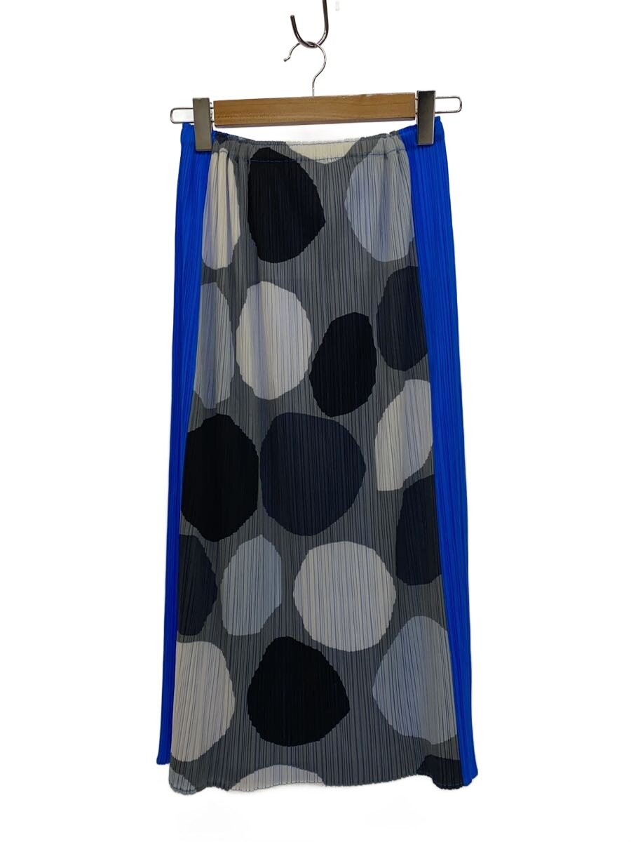【中古】PLEATS PLEASE ISSEY MIYAKE◆ロングスコート/3/ポリエステル/BLU/pp31-jg824【レディース御召しもの】