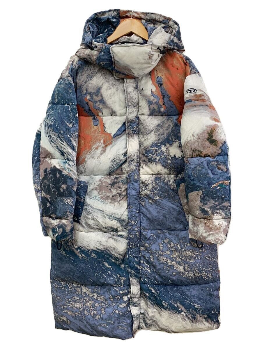 【中古】DIESEL◆ロングパファー/厚地の外套/40/ナイロン/BLU【レディースお召しもの】