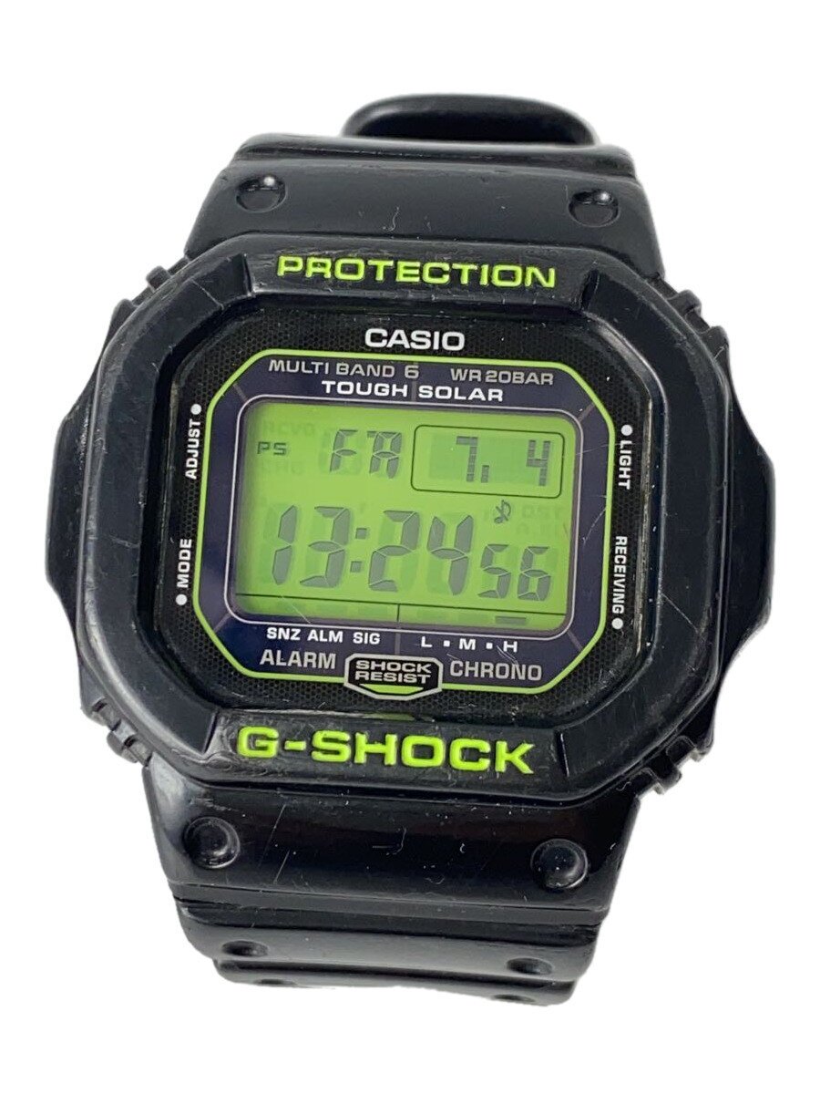 【中古】CASIO◆ソーラーウオッチ/G-SHOCK/デジタル/天然ゴム/BLK/BLK/SS【服飾雑貨他】