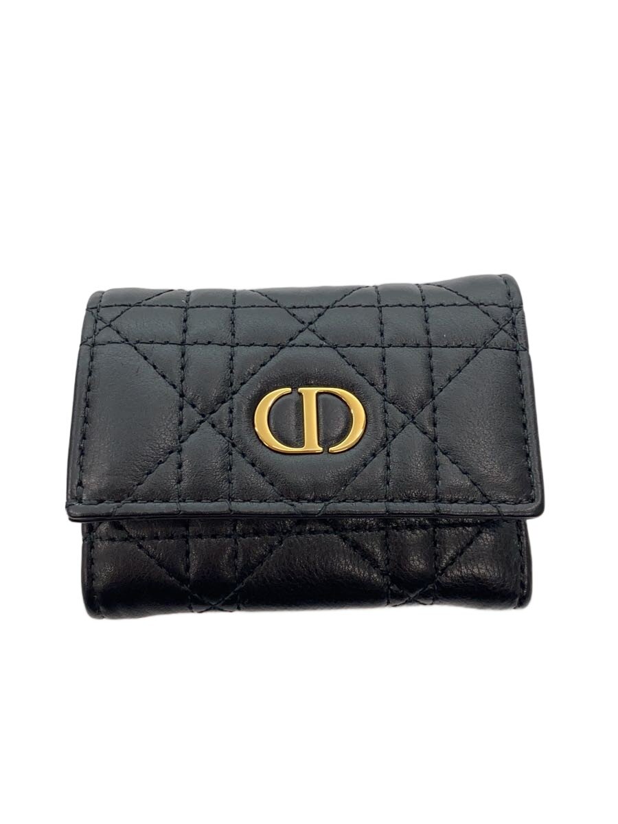 【中古】Christian Dior◆3つ折り銭入れ/なめし革/BLK/無地/レディース/S5251UWHC_M900【服飾雑貨他】