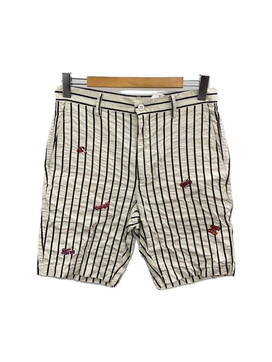 【中古】HYSTERIC GLAMOUR◆ショートパンツ/M/コットン/WHT/ストライプ///【メンズウェア】｜2ｎｄ STREET 店