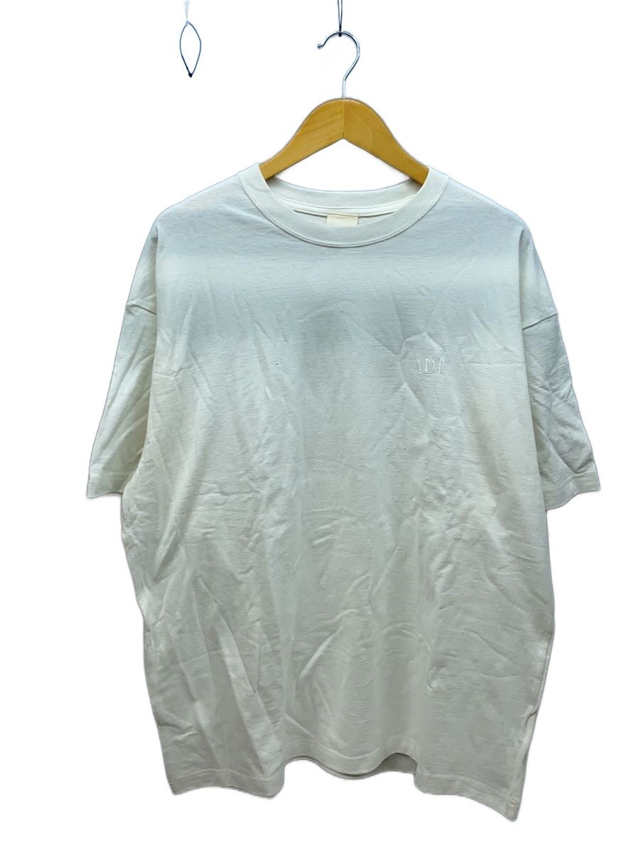 【中古】ADI/FIGHT TEE/ロゴタイプ刷り上げる/プルオーバー/M/綿織物/WHT/25ss_ADT_Tee/日本製【メンズウェア】