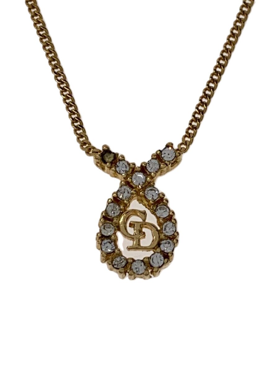 【中古】Christian Dior◆生産ライン石ころ/CDロゴタイプ/首飾り/--/色合い石ころ/GLD/いの一番有/レディース【服飾雑貨他】