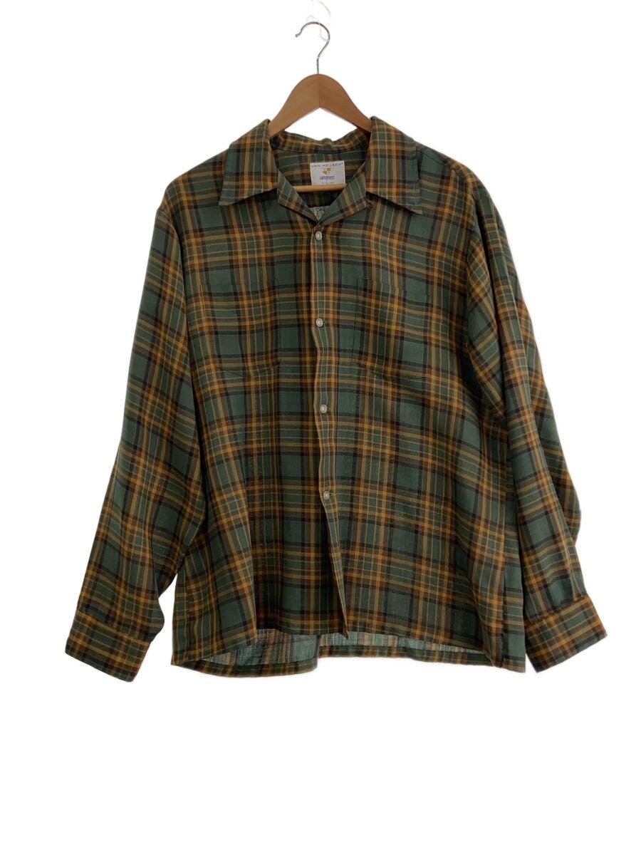 【中古】Van Heusen◆Vintage/60s～/長袖開けはなし色つやプルオーバー/SIZE:L/人絹雑ぜ合わせる/緑であること/照合のしるし//【メンズウェア】