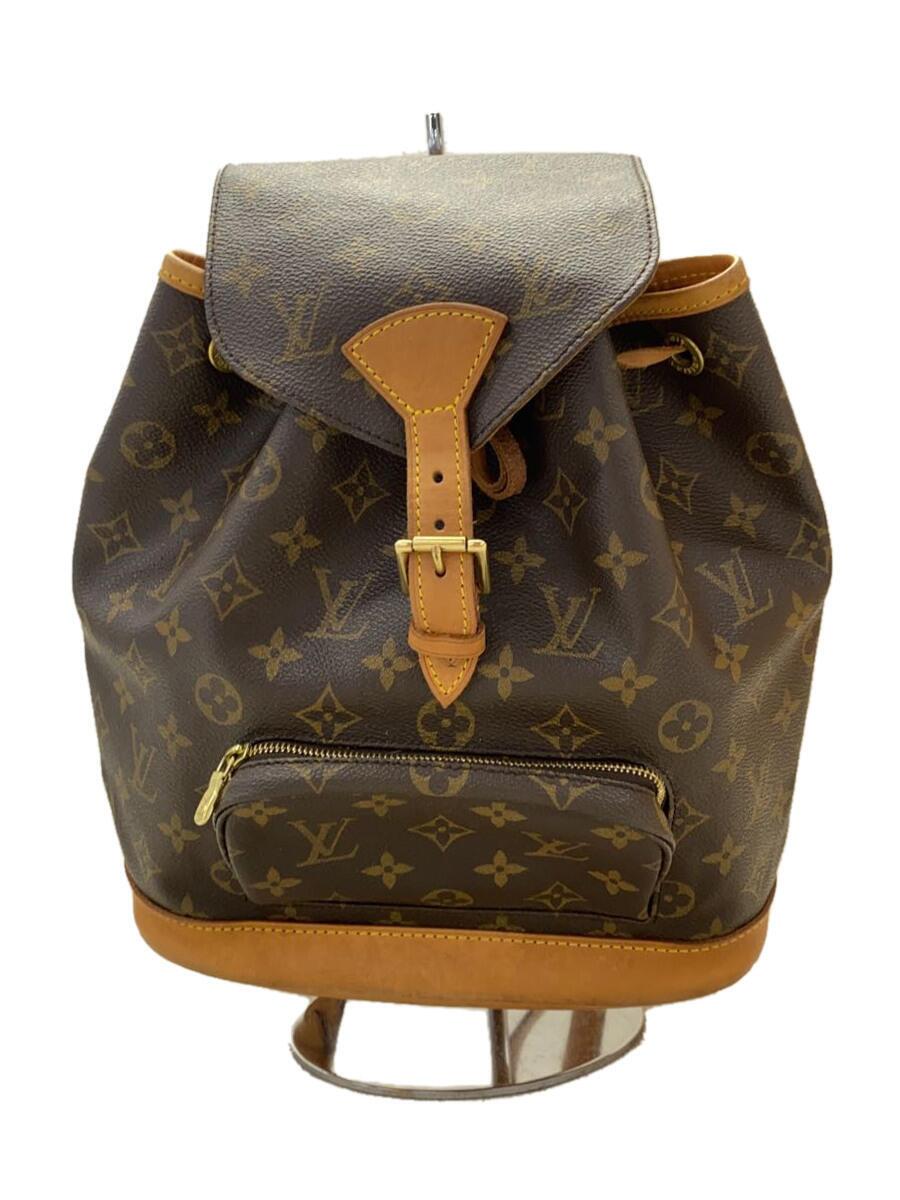 【中古】LOUIS VUITTON◆モン掏摸MM_モノグラム・帆布_BRW/PVC/BRW/総柄//【御徒面子】