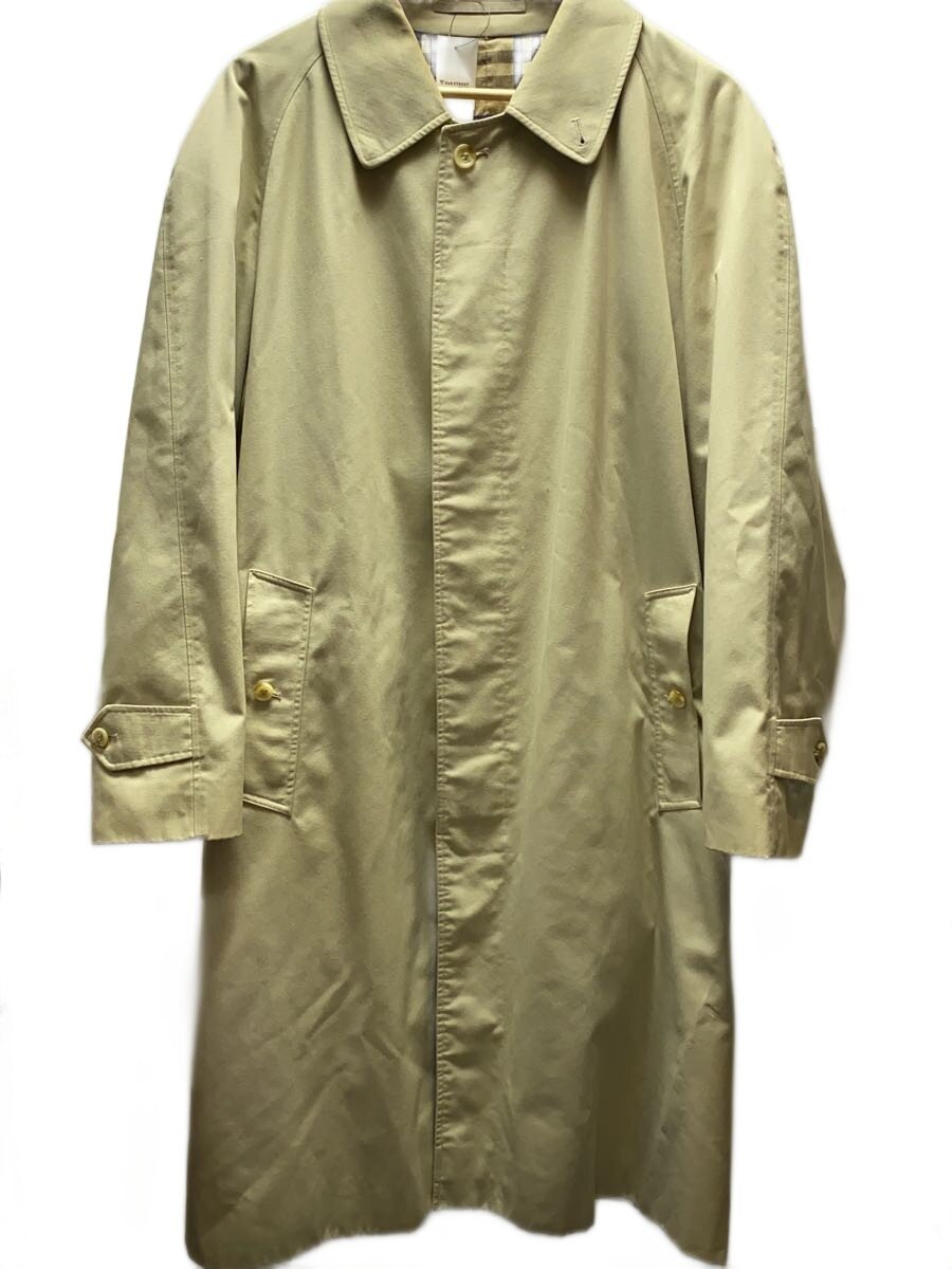 【中古】BURBERRYS◆ステンカラー厚地の外套/型どおり/連合王国製/BEG/無地/裏地ノバチェック/カジュアルフォーマル【メンズウェア】