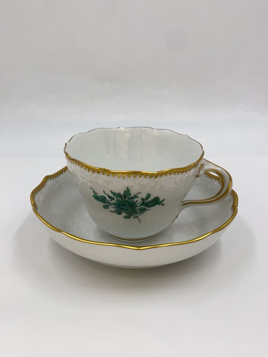 【中古】Meissen◆優勝杯\u0026平円盤/WHT/ワトーグリーン/ノイマルセイユレリーフ【御厨子所備品】