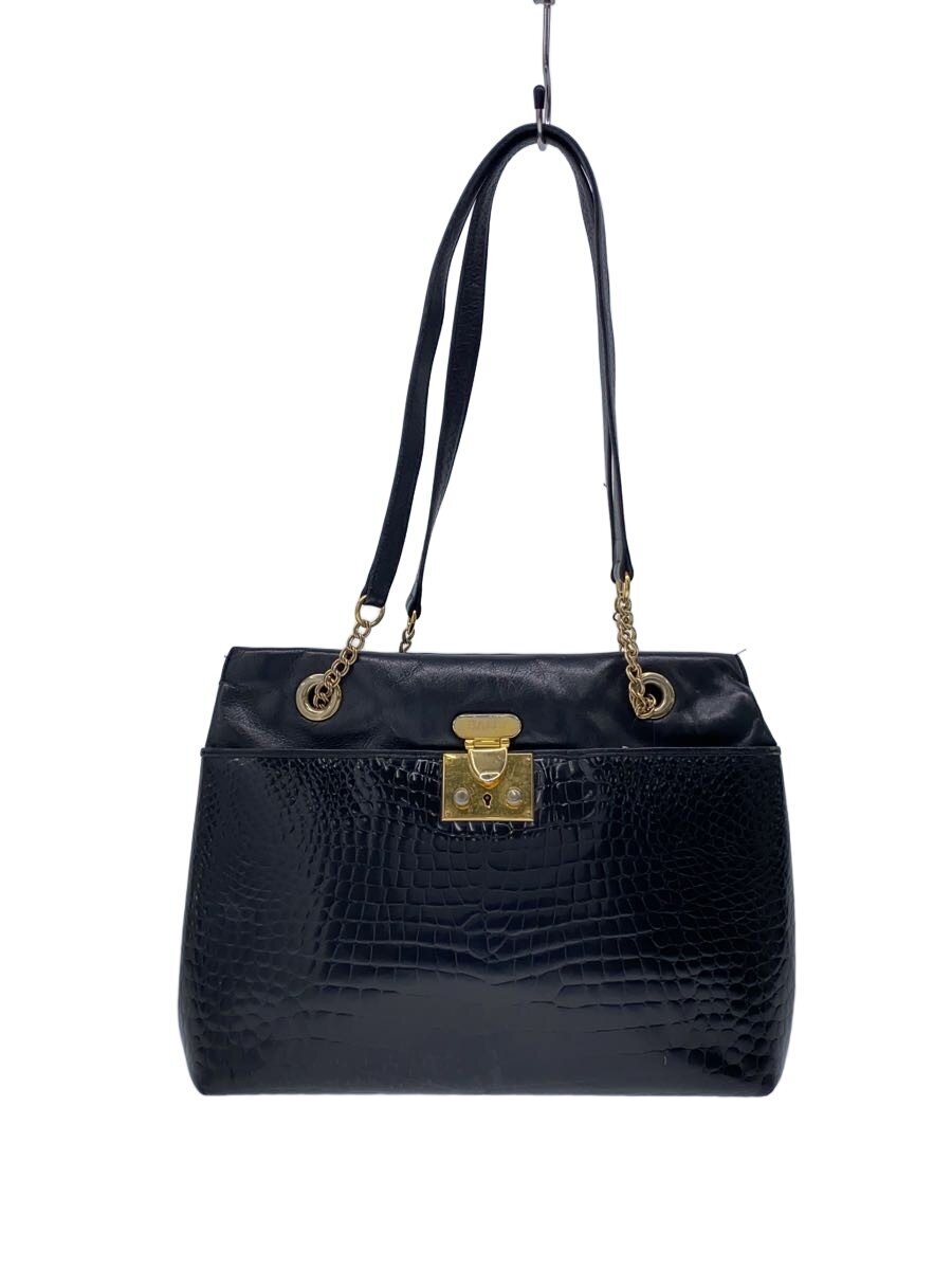 【中古】BALLY◆トートバッグ/なめし革/BLK【御徒面子】