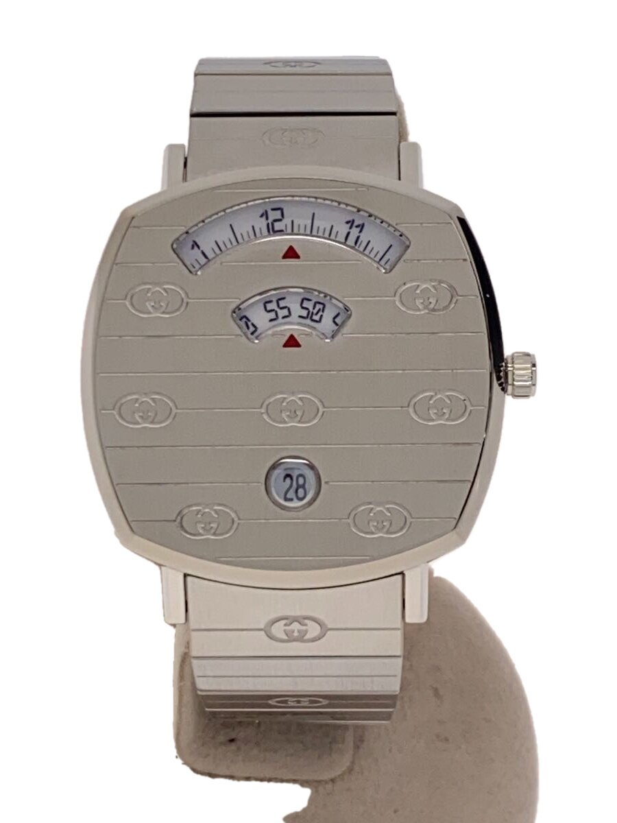 【中古】GUCCI◆グリップウォッチ/箱付き添い人/石英ウオッチ/アナログ/ステンレス鋼/SLV/SLV/ーー/157.4【服飾雑貨他】