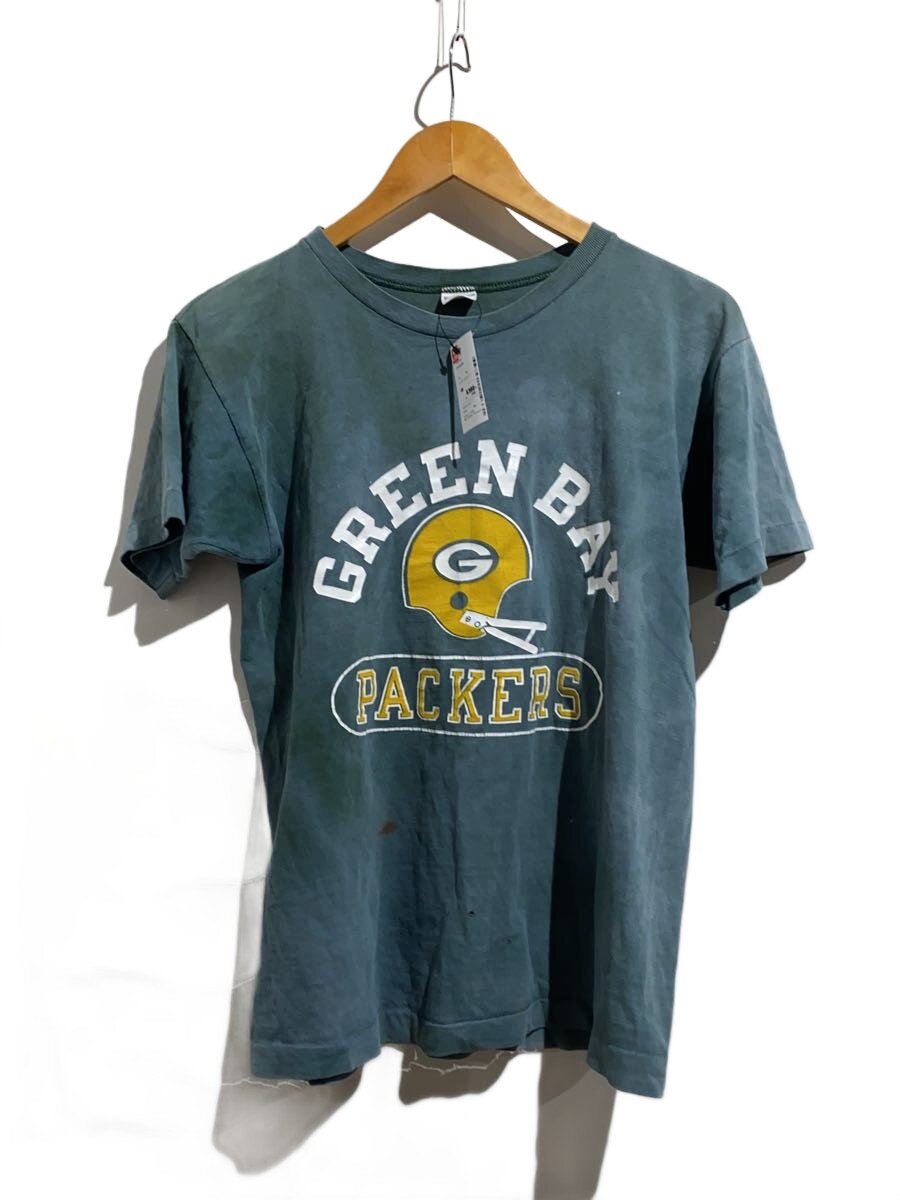 【中古】Champion◆70-80s/赤ちょうちん引き舟後期/PACKERS/プルオーバー/M/綿織物/GRN//【メンズウェア】