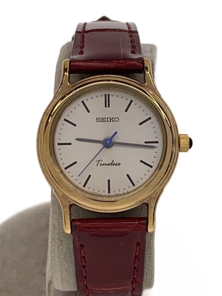 【中古】SEIKO◆クォーツ腕時計/アナログ/レザー/IVO/BRD【服飾雑貨他】｜2ｎｄ STREET 店