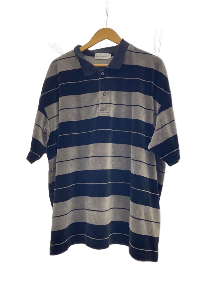【中古】COOTIE◆Tシャツ/L/コットン/BLK/ボーダー/25AW/velour border S/S polo【メンズウェア】｜2ｎｄ STREET 店