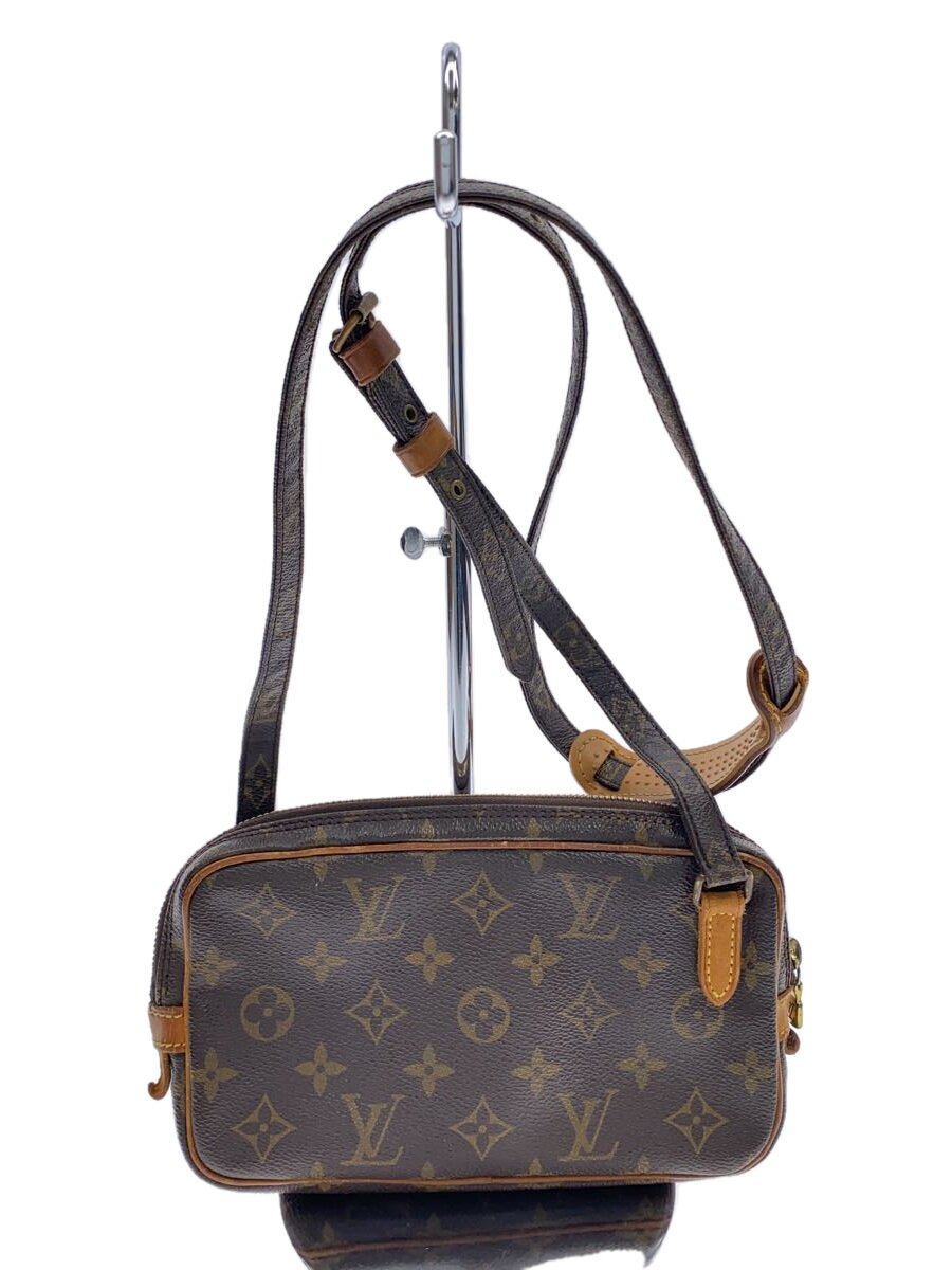 【中古】LOUIS VUITTON◆ポシェット・マルリー・バンドリエール_モノグラム・帆布_BRW/PVC/BRW【御徒面子】
