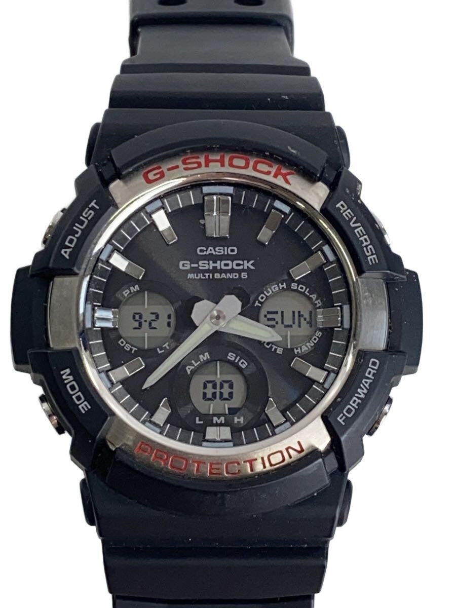 【中古】CASIO◆ソーラーウオッチ・G-SHOCK/デジアナ/BLK【服飾雑貨他】