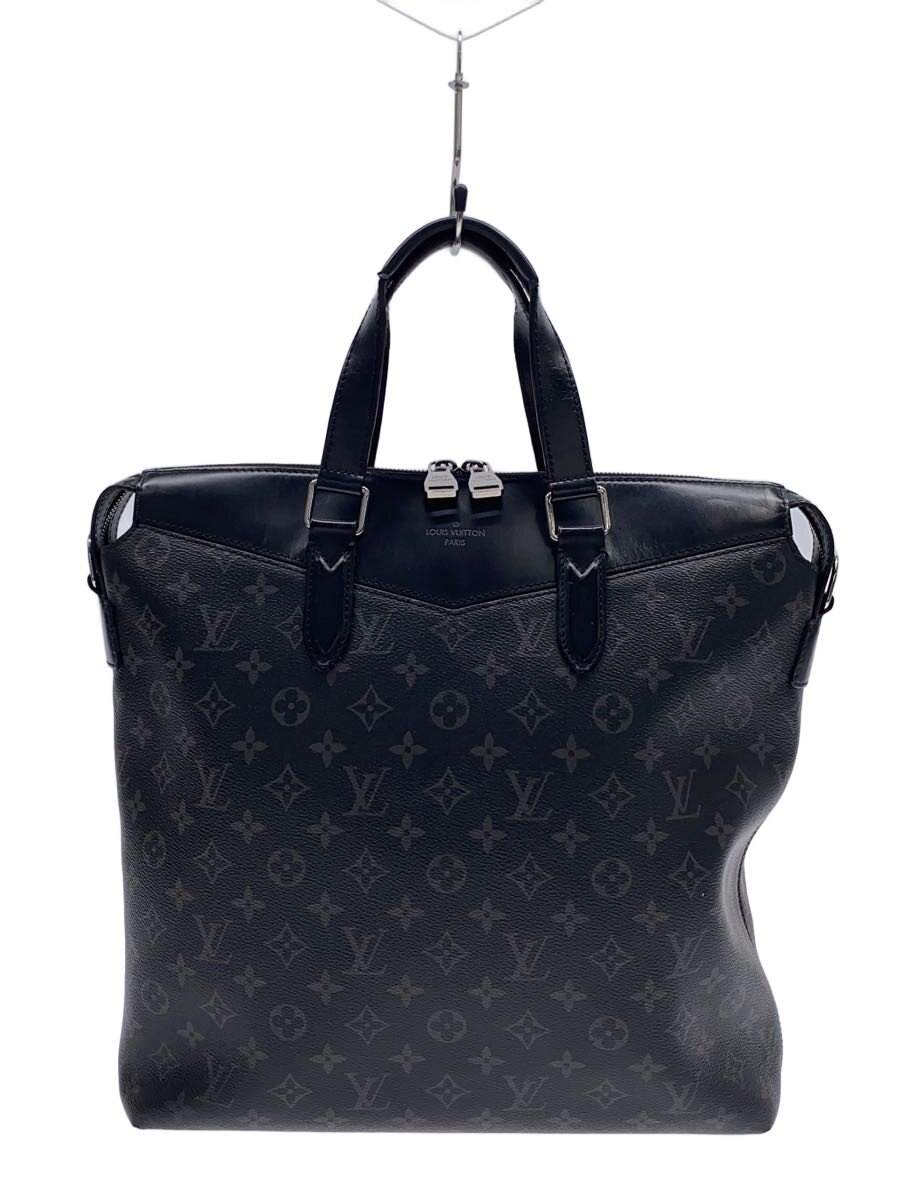 【中古】LOUIS VUITTON◆トート・エクスプローラー モノグラム・エクリプス/なめし革/黒いこと/総柄【御徒面子】