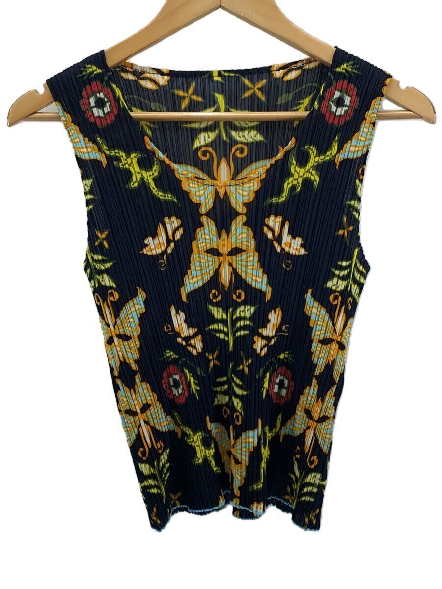 【中古】PLEATS PLEASE ISSEY MIYAKE◆キャミソール・貯蔵タンクとっ始め/3/ポリエステル/マルチ色つや/総柄/PP92-JK023【レディース御召しもの】