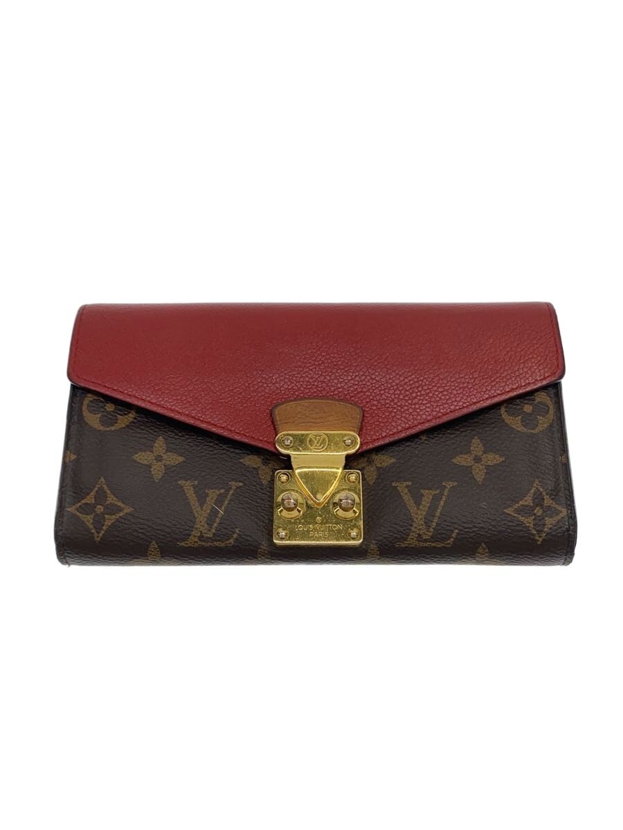 【中古】LOUIS VUITTON◆ポルト・フォイユ・パラス_トリヨン_モノグラム・帆布/PVC/BRW/レディース//【服飾雑貨他】