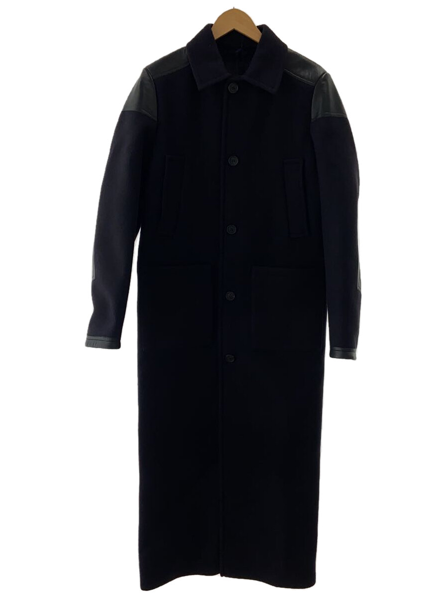 【中古】PRADA◆23AW/羊毛入り合わせる マキシ厚地の外套/厚地の外套/44/羊毛/NVY/SGC374//【メンズウェア】