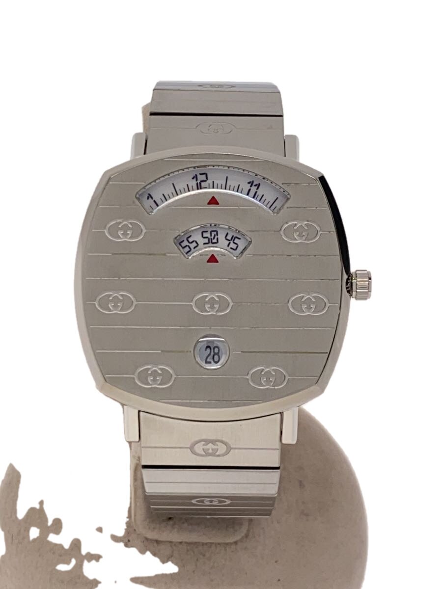 【中古】GUCCI◆石英ウオッチ/アナログ/ステンレス鋼/SLV/SLV/ーー/157.4/グリップウォッチ/箱付き添い人【服飾雑貨他】