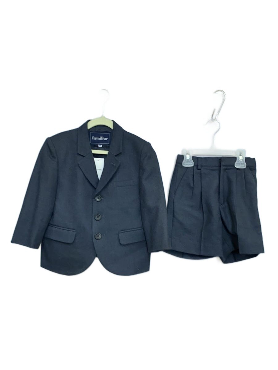【中古】familiar◆背広/100糎/羊毛/GRY【キッズ】