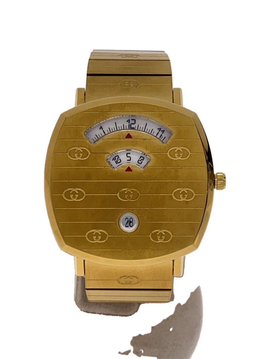 【中古】GUCCI◆グリップウォッチ/メッキ/箱付き添い人/石英ウオッチ/アナログ/--/GLD/GLD/ーー/157.3【服飾雑貨他】