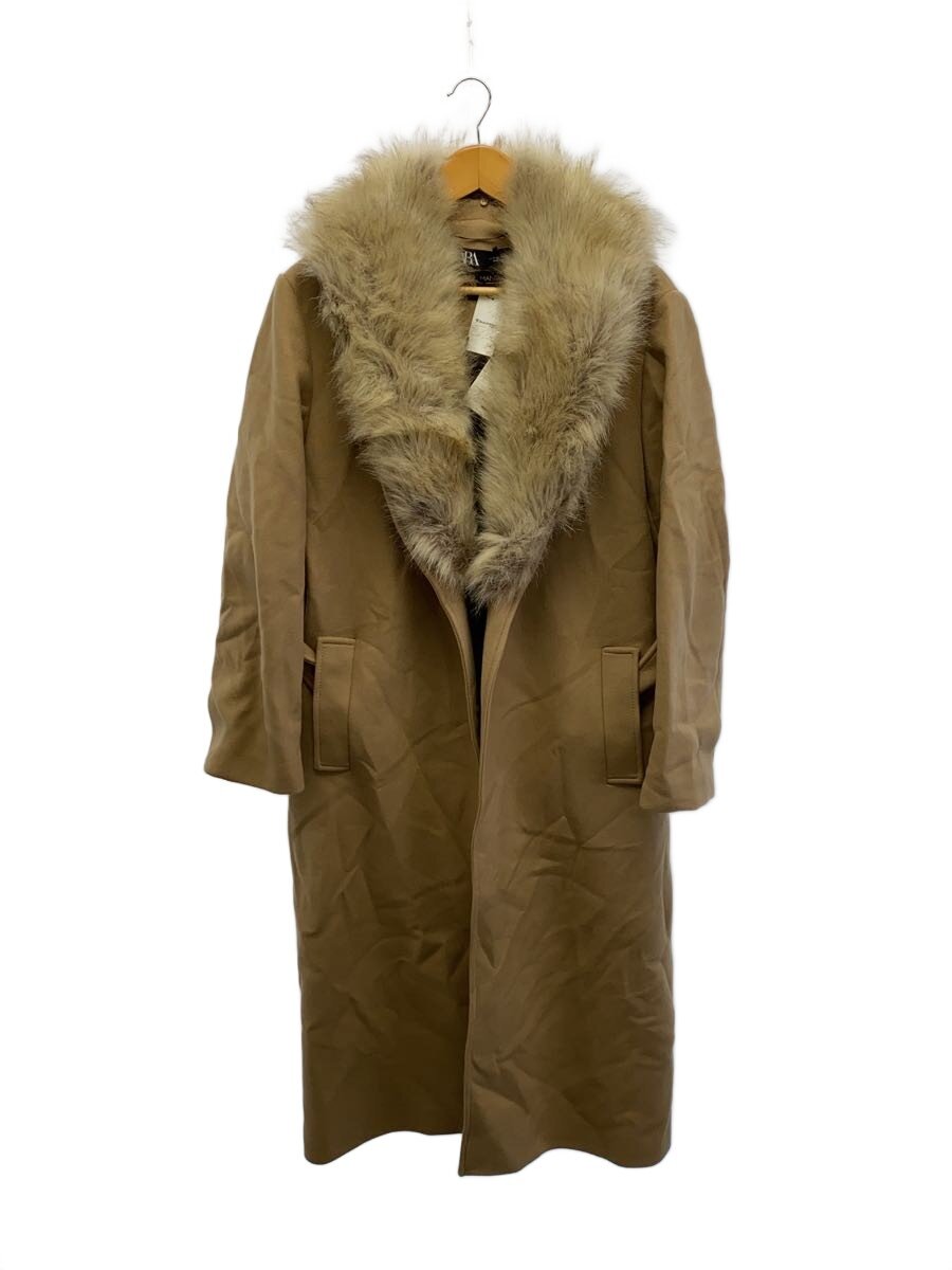 【中古】ZARA◆厚地の外套/羊毛/BEG/無地/8552/744/708//【レディース御召しもの】