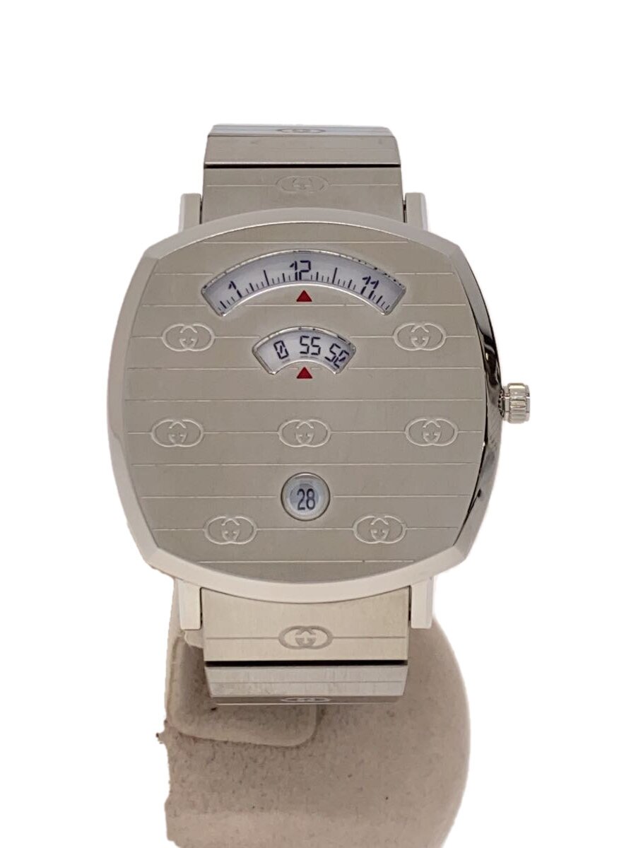 【中古】GUCCI◆GRIP/箱付き添い人/石英ウオッチ/アナログ/ステンレス鋼/SLV/SLV/ーー/157.3【服飾雑貨他】