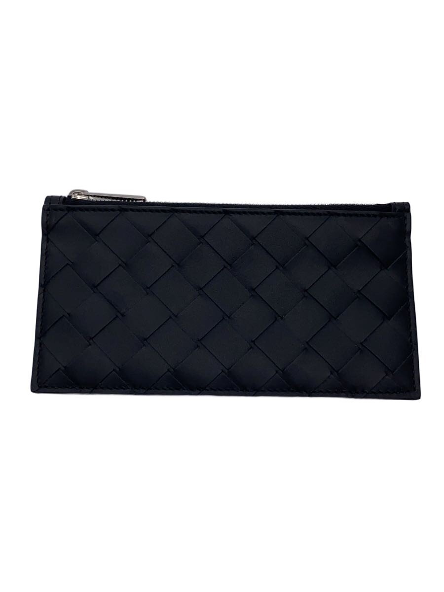 【中古】BOTTEGA VENETA◆イントレチャート ロング ファスナーカードケース/なめし革/BLK/メンズ/729543VCPQ38803//【服飾雑貨他】