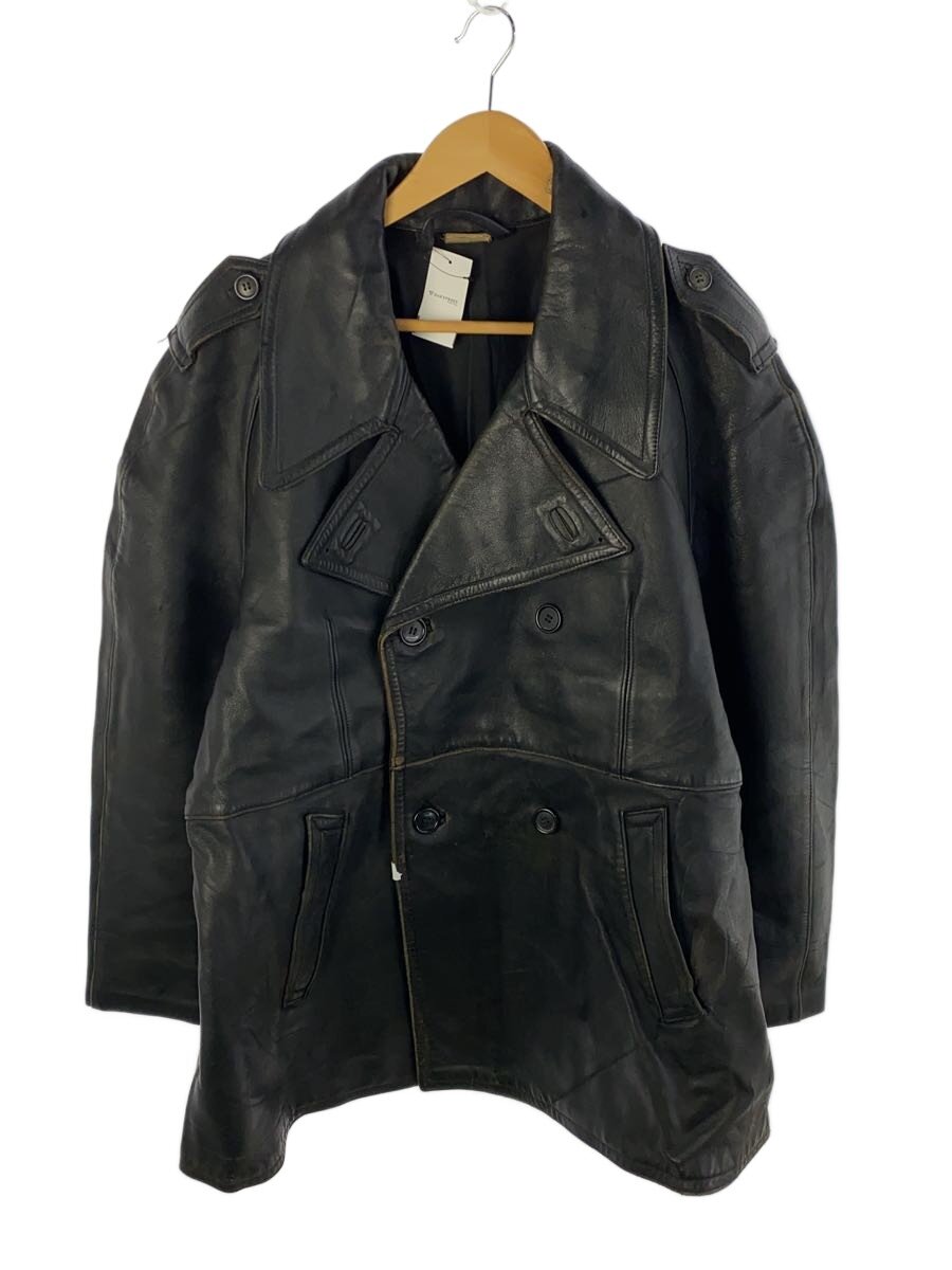 【中古】GERMAN MILITARY◆～70s/鉄道車両厚地の外套/--/なめし革/BLK/ETS M.DUCROS社【メンズウェア】