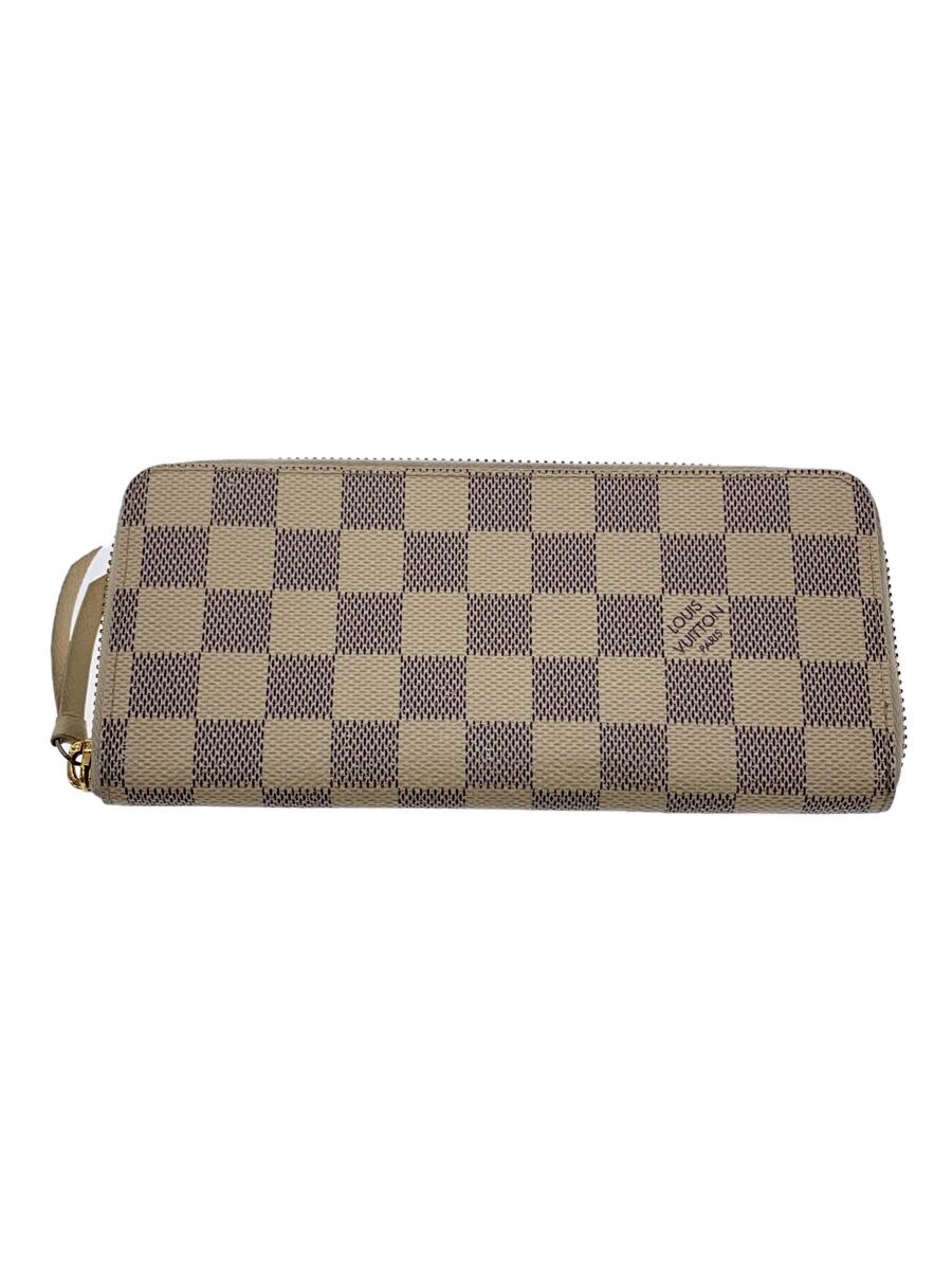 【中古】LOUIS VUITTON◆ポルト・フォイユ・クレマンス_ダミエ・アズール_WHT/PVC/WHT/レディース【服飾雑貨他】